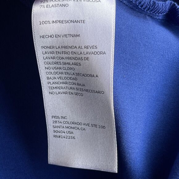 Figs Scrub Top Women Plus Size XXL 2X Blue Casma 3 Pocket Medical Nursing FW1100 - Picture 5 of 10